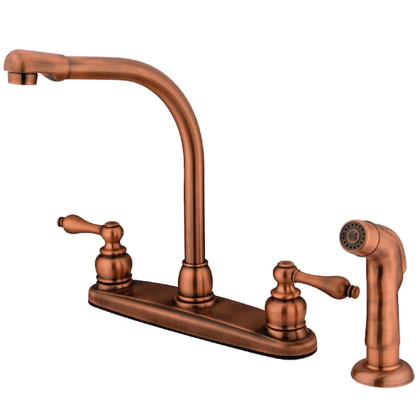 Victorian Centerset Kitchen Faucet, Antique Copper